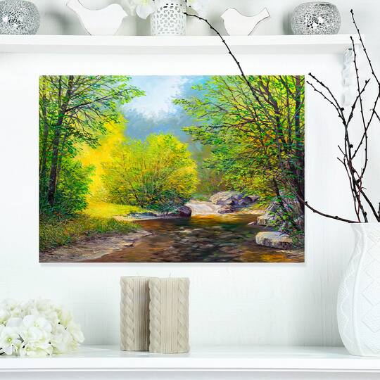 Designart - Summer Forest in Beautiful River